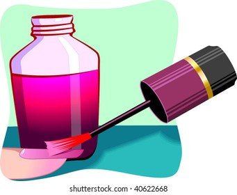 Illustration Nail Polish Polish Brush Stock Vector (Royalty Free ...