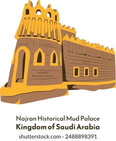 An illustration of a Najran Historical Palace - Kingdom of Saudi Arabia 