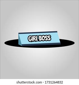 Illustration Of Nameplate For A Female Boss