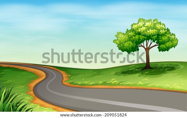 Illustration Narrow Road Stock Vector (Royalty Free) 209051824