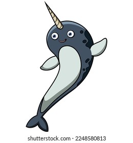 The Illustration of Narwhal cartoon 