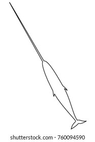 illustration of narwhal outline