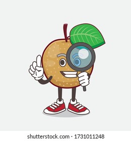 An illustration of Nashi Pear cartoon mascot character as Detective design