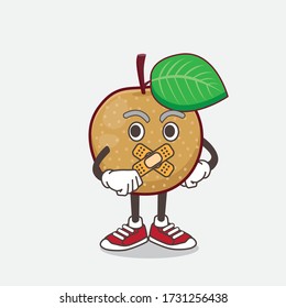 An illustration of Nashi Pear cartoon mascot character making a silent gesture