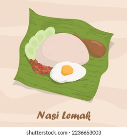 Illustration of nasi lemak in vector design