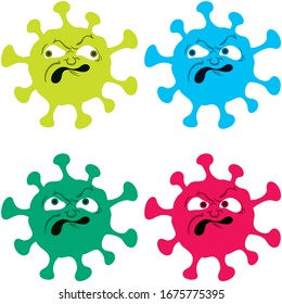 Illustration a nasty creature with varied color and sight direction