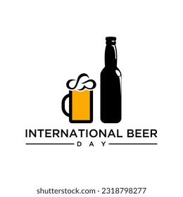 Illustration National Beer Day. April 7. Holiday concept. Template for background, banner, card, poster with text inscription. 