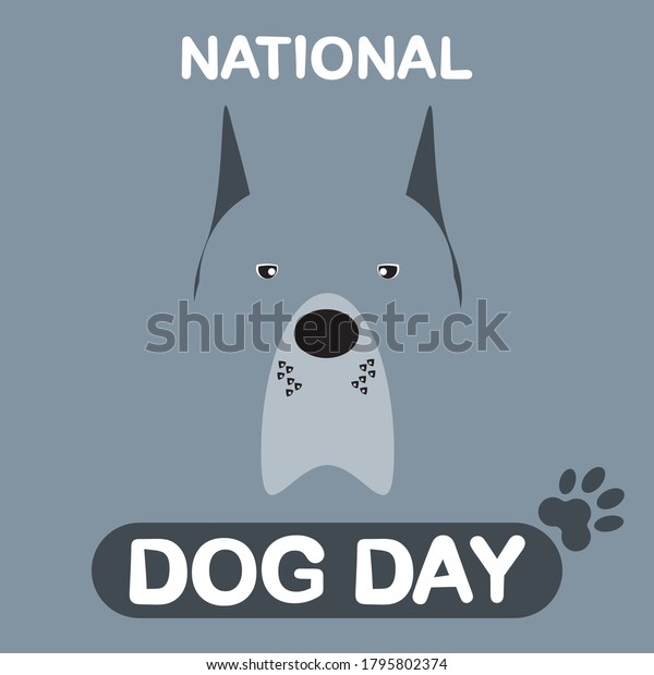 Illustration National Dog Day Pitbull Dog Stock Vector (Royalty Free ...