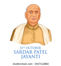 illustration of National Hero and freedom fighter Sardar Vallabhbhai Patel, Iron man of India for National Unity Day on 31 October