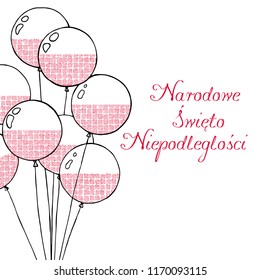 Illustration for national independence day. Text in Polish: National Independence Day.