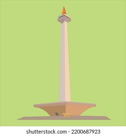 Illustration of the National Monument in Jakarta
