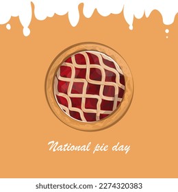 Illustration National Pie Day. Apple pie.