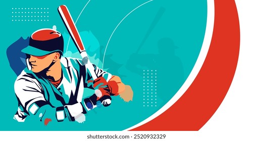 Illustration of national sports athlete showing a base ball player holding a base ball stick. Silhouette style design. national sports celebrations or base ball games