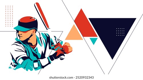 Illustration of national sports athlete showing a base ball player holding a base ball stick. Silhouette style design. national sports celebrations or base ball games