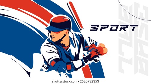 Illustration of national sports athlete showing a base ball player holding a base ball stick. Silhouette style design. national sports celebrations or base ball games