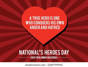 An illustration of  national's heroes day, hari pahlawan indonesia
