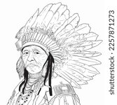 Illustration of native american indian