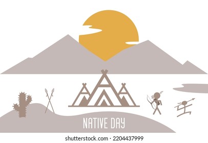 Illustration of native day, good for background, wallpaper, gift card etc