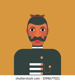 Illustration of a native headmen of Ceylon in colonial uniform. For magazine, book, poster, card, picture frames and web pages.
