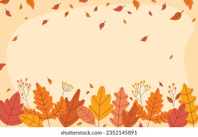 Illustration of natural autumn themed background