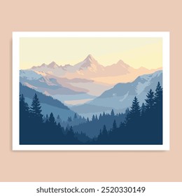 illustration of natural beauty, mountain landscape