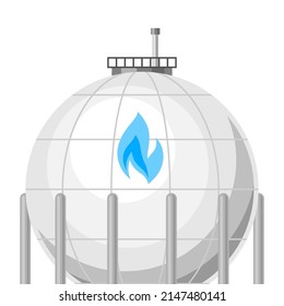 Illustration of natural gas storage facility. Industrial and business image.