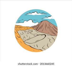 Illustration of Natural Mountain Vector