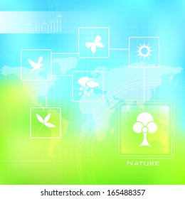 illustration of Nature Background with sign and symbol