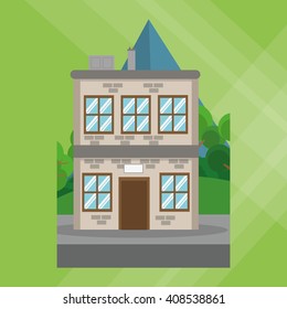 Illustration of nature city, vector design, building and real estate related