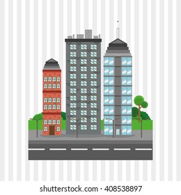 Illustration of nature city, vector design, building and real estate related