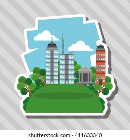Illustration of nature city, vector design, building and real estate related