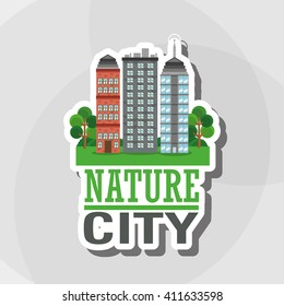 Illustration of nature city, vector design, building and real estate related
