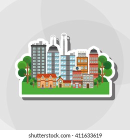 Illustration of nature city, vector design, building and real estate related