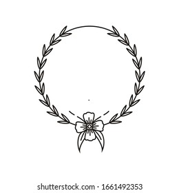 Vektorillustration mit Blumenrahmen und Blättern
