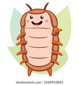 Illustration nature insect garden pillbug, Armadillidiidae, Oniscidea. Ideal for catalogs and educational materials