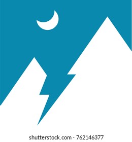 Illustration of nature mountains and lightning vector style design