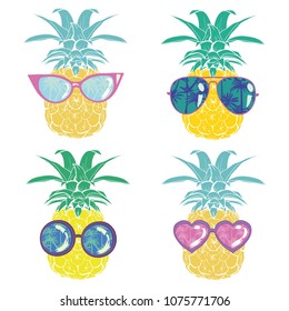 illustration nature pineapple summer tropical vector drawing fresh healthy isolated plant sweet white dessert hawaii leaf