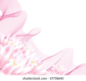 Illustration of nature pink background