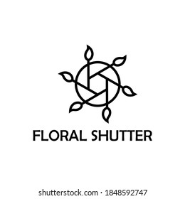 Illustration nature shutter photography sign and symbol logo design vector
