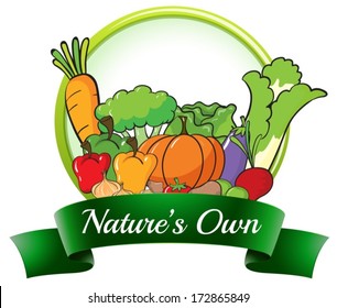 Illustration of a nature's own label a white background