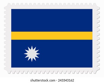 illustration Nauru flag stamp