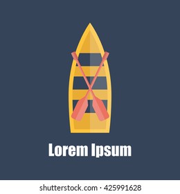 Illustration with nautical boat background. Great for logo or print design. 