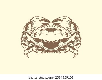 Illustration of an Nautical Handdrawn Crab