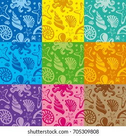 illustration of nautical wallpaper background seamless patterns