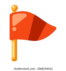Illustration of navigation flag or marker. Image for geography and cartography, travel and tourism.