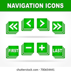 Illustration of navigation icons on white background