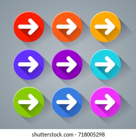 Illustration of navigation icons with various colors