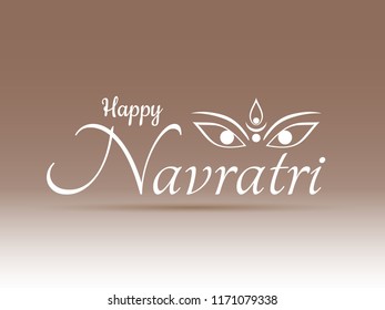 Illustration of Navratri with beautiful calligraphy.