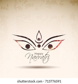 Illustration of Navratri with beautiful calligraphy.