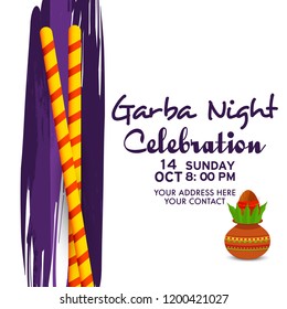 Illustration Of Navratri Garba Celebration poster Or Banner Template Design.